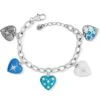 Amore Shades Hearts Charm Bracelet -Fashion Accessories Store amore shades hearts charm bracelet silver blues 0 82c3a12c 8251 45e1 a417 a012d6114249
