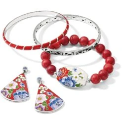 Blossom Hill Rouge Post Drop Earrings -Fashion Accessories Store blossom hill rouge post drop earrings red multi 2