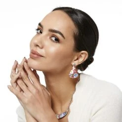 Blossom Hill Rouge Post Drop Earrings -Fashion Accessories Store blossom hill rouge post drop earrings red multi 3