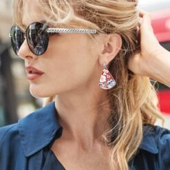 Blossom Hill Rouge Post Drop Earrings -Fashion Accessories Store blossom hill rouge post drop earrings red multi 4