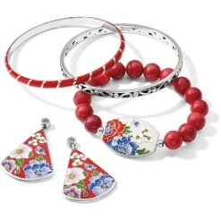 Blossom Hill Rouge Skinny Bangle -Fashion Accessories Store blossom hill rouge skinny bangle red 1