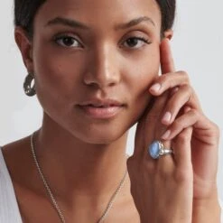 Blue Moon Ring -Fashion Accessories Store blue moon ring silver blue 2