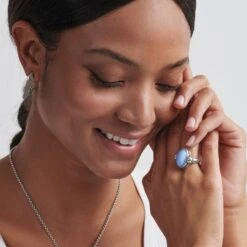 Blue Moon Ring -Fashion Accessories Store blue moon ring silver blue 3