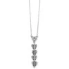 Cascading Hearts Drop Necklace -Fashion Accessories Store cascading hearts drop necklace silver 0