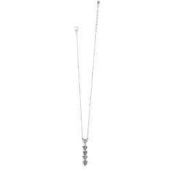 Cascading Hearts Drop Necklace -Fashion Accessories Store cascading hearts drop necklace silver 2