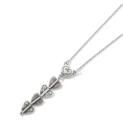 Cascading Hearts Drop Necklace -Fashion Accessories Store cascading hearts drop necklace silver 3