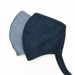 Denim Face Mask (2 Pack) -Fashion Accessories Store denim face mask 2 pack blue 0