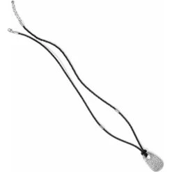 Elan Long Leather Necklace -Fashion Accessories Store elan long leather necklace silver black 2 a88e9ad7 9c2a 4c4b bb3f c64952670cef