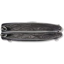 Ferrara Duet Zip Pouch -Fashion Accessories Store ferrara duet zip pouch black white 1