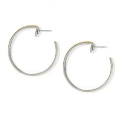 Ferrara Entrata Medium Hoop Earrings -Fashion Accessories Store ferrara entrata medium hoop earrings gold silver 1