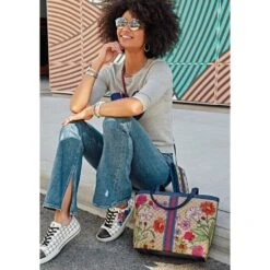 Field Of Love Large Tote -Fashion Accessories Store field of love large tote multi 3