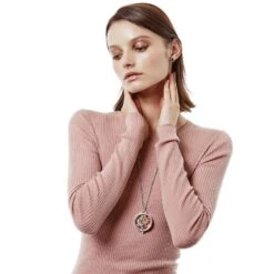 Flower Duet Shaker Necklace -Fashion Accessories Store flower duet shaker necklace silver gold 3