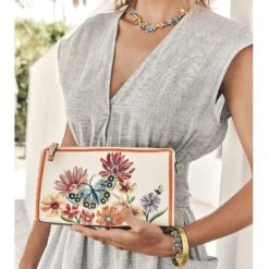 French Garden Embroidered Pouch -Fashion Accessories Store french garden embroidered pouch multi 3 a96e0eba 37ab 4e4c 832f ddb57b449492