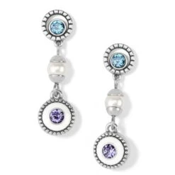 Halo Light Pearl Post Drop Earrings
