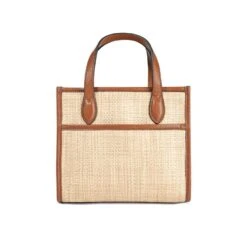 Harlow Straw Small Tote -Fashion Accessories Store harlow straw small tote natural luggage 2