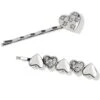 Hearts Ablaze Bobby Pins -Fashion Accessories Store hearts ablaze bobby pins silver 0