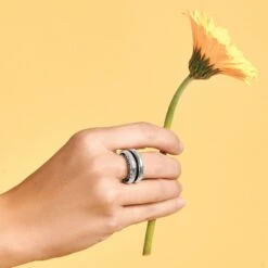 Inner Circle Double Ring -Fashion Accessories Store inner circle double ring silver 3