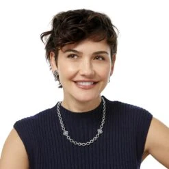 Interlok Knot Link Necklace -Fashion Accessories Store interlok knot link necklace silver 3