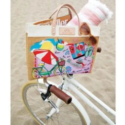 Life Is A Beach East West Burlap Tote 10 Life Is A Beach East West Burlap Tote -Fashion Accessories Store life is a beach east west burlap tote multi 3