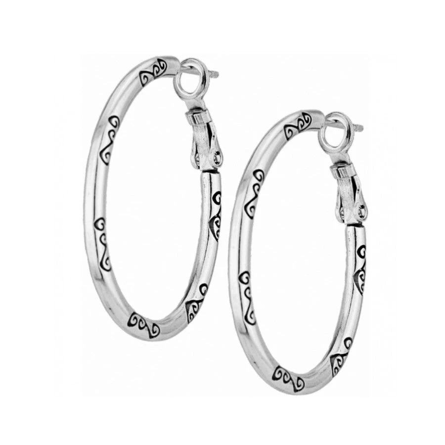 Oval Hoop Charm Earrings 3 Oval Hoop Charm Earrings