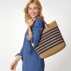 Palmier Raffia Tote -Fashion Accessories Store palmier raffia tote wheat blue 3 35f19e18 fd03 465d a775 e53915c1909a
