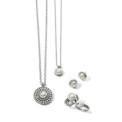 Pebble Dot Pearl Short Necklace -Fashion Accessories Store pebble dot pearl short necklace silver pearl 4