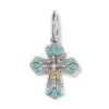 Pueblo Cross Charm -Fashion Accessories Store pueblo cross charm silver blue 0