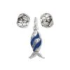 Retro Fish Charm Gift Set 1 Retro Fish Charm Gift Set -Fashion Accessories Store retro fish charm gift set silver blue 0