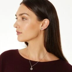 Snowflake Dazzle Necklace -Fashion Accessories Store snowflake dazzle necklace silver 3 66d83720 9c67 4f70 bde3 c2a49f5bf238