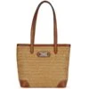 Tara Straw Tote -Fashion Accessories Store tara straw tote natural bourbon 0