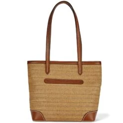 Tara Straw Tote -Fashion Accessories Store tara straw tote natural bourbon 2