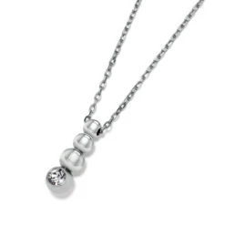 Twinkle Granulation Reversible Drop Necklace -Fashion Accessories Store twinkle granulation reversible drop necklace silver 2
