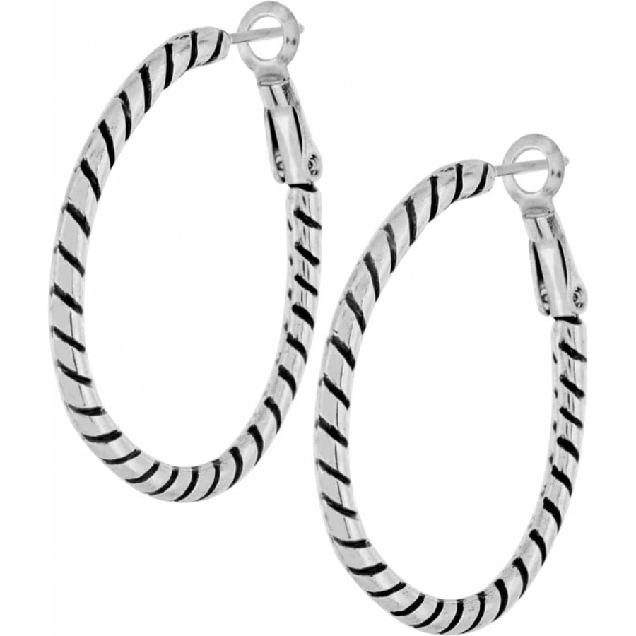 Twist Oval Hoop Charm Earrings 3 Twist Oval Hoop Charm Earrings