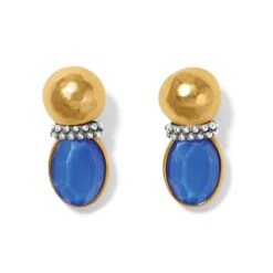Venus Post Drop Earrings -Fashion Accessories Store venus post drop earrings gold blue 0