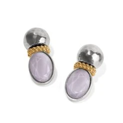 Venus Post Drop Earrings -Fashion Accessories Store venus post drop earrings gold lilac 1