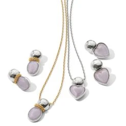 Venus Post Drop Earrings -Fashion Accessories Store venus post drop earrings gold lilac 2