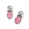 Venus Post Drop Earrings -Fashion Accessories Store venus post drop earrings silver light pink 1