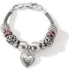 We Love Hearts Bracelet 2 We Love Hearts Bracelet -Fashion Accessories Store we love hearts bracelet silver pink 0